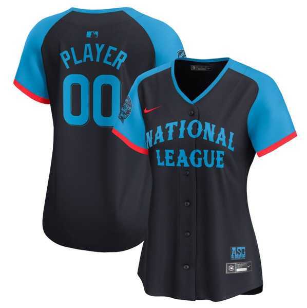 Womens National League Active Player Custom Navy 2024 All-Star Limited Stitched Baseball Jersey(Run Small)